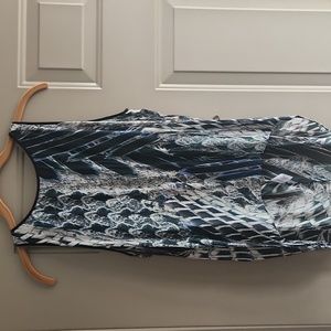 Woman's Helmut Lang Pheasant tank top viscose Feather print.(high low) t